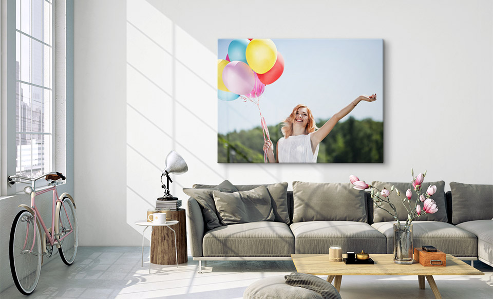 Foto auf Leinwand in 120x80 cm über Sofa