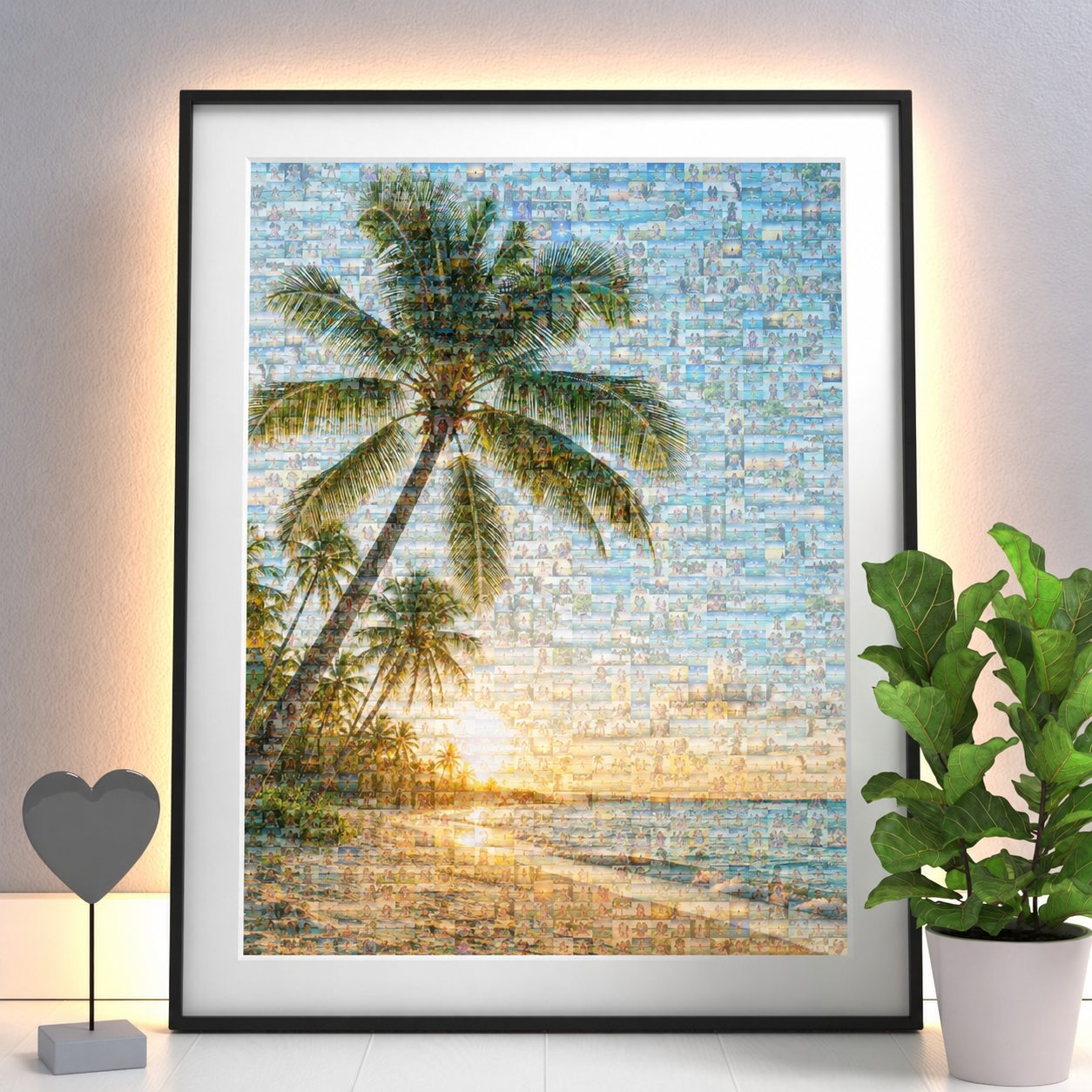 Fotomosaik aus Reisebildern als Erinnerung an Strandurlaub und Meer