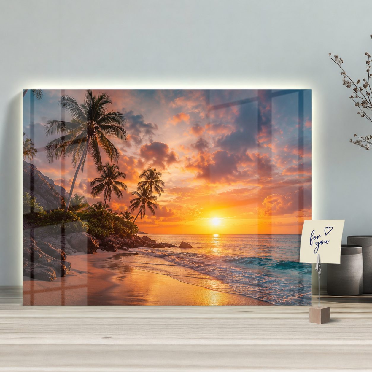 Strandfoto auf Acrylglas mit brillanter Tiefenwirkung